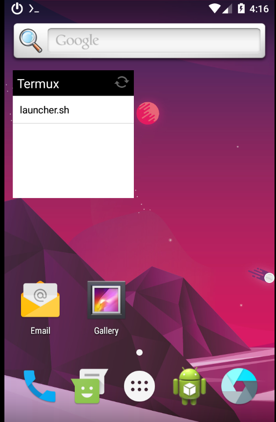 Termux Android widget screenshot